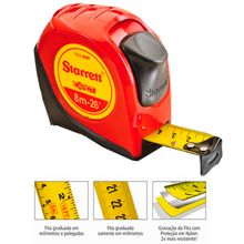 Trena De 8 Metros Starrett Mm/Pol. Ktx1-8Me-S