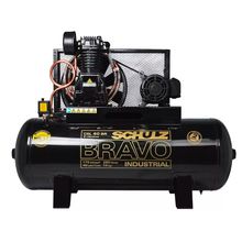 Compressor de Ar 40pcm 175psi Schulz Bravo CSL 40BR/250 10cv 261L Trifásico
