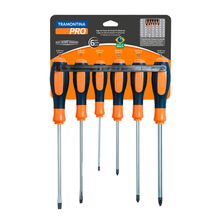 Jogo de Chaves de Fenda Tramontina Pro Ultragrip Plus Simples e Cruzada