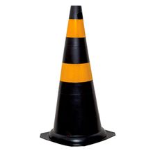 Cone Flexível com Faixas Refletivas Kteli 75 cm Preto/Amarelo