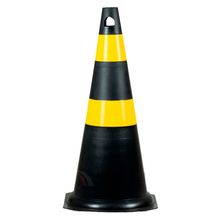 Cone Rígido Kteli 75 cm Preto/Amarelo