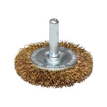 Escova Circular Ondulada Pequi 2" x 5/16" com Haste 1/4" Aço Latonado 0,30 mm - Blister