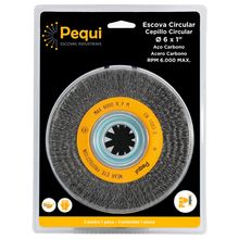 Escova Circular Ondulada Pequi 6" x 1" Aço Carbono 0,30 mm - Blister