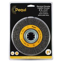 Escova Circular Ondulada Pequi 6" x 3/4" Aço Carbono 0,30 mm - Blister