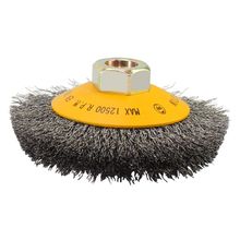 Escova Cônica Ondulada Pequi 4" x 3/4" M14 Aço Carbono 0,30 mm - Blister