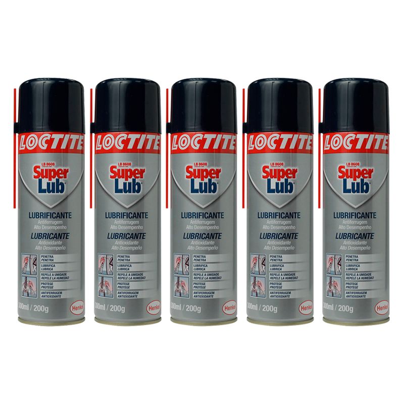 kit-5-oleos-lubrificantes-loctite-super-lub-lb-8608-300ml