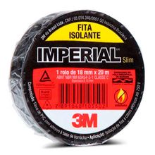 Fita Isolante 3M Imperial Slim 18Mm X 20M Preta