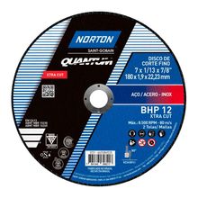 Disco de Corte Norton 7" X 1,9 X 7/8" Quantum BHP12 Xtra Cut