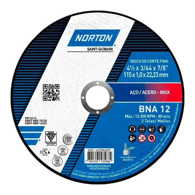 kit-25-discos-corte-norton-bna-12-aco-inox-4-1-2-x-1x7-8