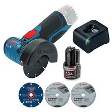 Kit Esmerilhadeira Angular 3” Bosch GWS 12V-76 com Bateria 12V e Carregador