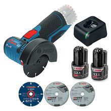 Kit Esmerilhadeira Angular 3” Bosch GWS 12V-76 com 2 Baterias 12V e Carregador