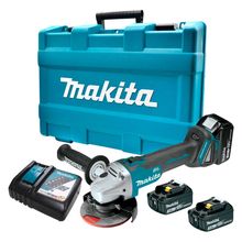 Esmerilhadeira Angular 5" Makita com 2 Baterias 18V e Carregador