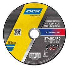 Disco de Corte Standard Norton 4.1/2" X 1,00 X 22,23mm