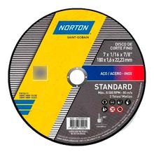 Disco de Corte Standard Norton 7”x 1,60 x 22,23mm