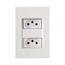 Conjunto Montado 4X2 2 Tomadas 2P+T 10A 250V Delta Mondo Soprano Branco