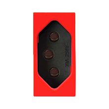 Módulo Tomada 2P+T Revitá Soprano Vermelho e Carbono 10A 250V