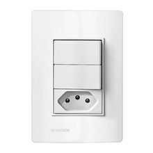 Conjunto Montado 4X2 2X Interruptor Paralelo 10A e Tomada 2P+T 10A 250V Revitá Soprano