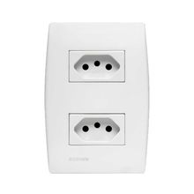 Conjunto Montado 4X2 2 Funções 2X Tomada 2P+T 10A 250V Revita Soprano Branco