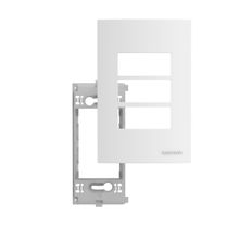 Placa 3 Módulos 4x2 com Suporte Atria Branco Soprano