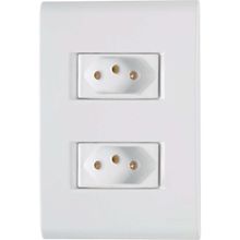 Conjunto Montado 4X2 2 Funções 2X Tomada 2P+T 20A 250V Liz Tramontina Branco