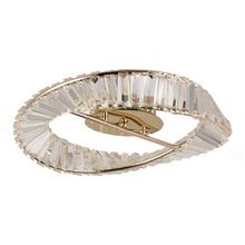 Plafon Led Redondo Sobrepor 50Cm Cristal Lezie 41W Nordecor 3000K 2739 Ouro Brilho