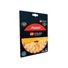 Fita Led Interna 8mm 4,8W/M Avant 3000K com Fonte Bivolt