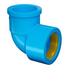 Joelho 90º Soldável com Bucha de Latão PVC Fortlev NBR 5648 Azul