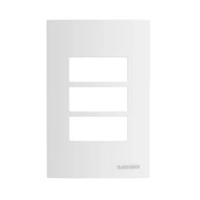 Placa 4x2 sem Suporte 3 Postos Atria Soprano Branco