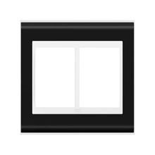 Placa 4x4 com 6 Postos sem Suporte Refinatto Weg Branco/Preto Acetinado