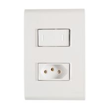Conjunto Montado 4X2 2 Interruptor Simples 10A E Tomada 2P+T 10A 250V Liz Tramontina Branco