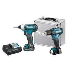 Kit Furadeira e Parafusadeira de Impacto 3/8" Makita com Carregador e 2 Baterias