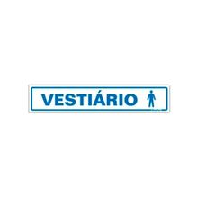 Placa de Sinalização em PS 5x25cm Vestiário Masculino Sinalize