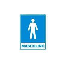 Placa de Sinalização em PS 15x20cm Sanitário Masculino Sinalize
