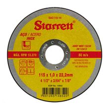 Disco de Corte Starret 4.1/2" x 3/64" x 7/8" DAC 115-14