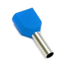 Terminal Tubular Ilhós Duplo HellermannTyton Azul 2,5mm²