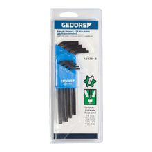 Jogo de Chaves Torx Abaulada T9 x T40 Gedore com 8 Peças
