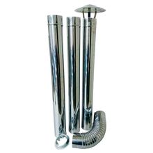 Kit Chaminé Inox para Fogão com Curva e Chapéu Fixo 115mm Adams