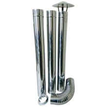 Kit Chaminé Inox para Fogão Curva e Chapéu Fixo 110mm Adams