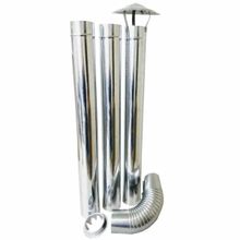 Kit Chaminé para Fogão com Curva e Chapéu Fixo Galvanizado Adams