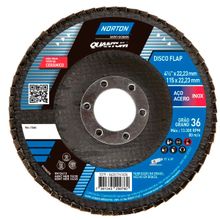 Disco Lixa Flap 115 x 22,23mm R996 Quantum Grão 36 Norton