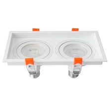 Spot de Embutir Quadrado Duplo Loyo 2x Par20 E27 Gu10 Branco Nordecor