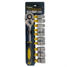 Jogo de Soquetes Sextavados 1/2" 10 - 22mm Titanium com 11 Peças
