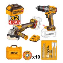 Parafusadeira/Furadeira de Impacto 1/2" + Esmerilhadeira 4.1/2" Ingco com Acessórios