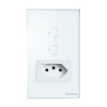 Tomada com 2 Interruptores Touch Smart Wi-fi Branco Intelbras