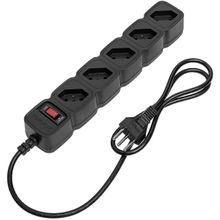 Protetor Eletrônico Filtro de Linha com 5 Tomadas Preto Intelbras