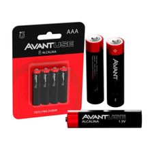 Kit 4 Pilhas Alcalina AAA Pequena Avant Use