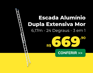 Escada Alumínio 24 Degraus 3 em 1 Mor LF