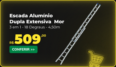 Escada Alumínio Dupla Extensiva 4,50m 18 Degraus Mor LF