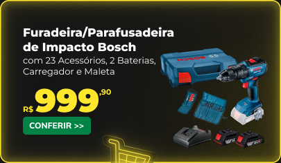 Furadeira/Parafusadeira de Impacto Bosch com Acessórios, 2 Baterias, Carregador e Maleta LF